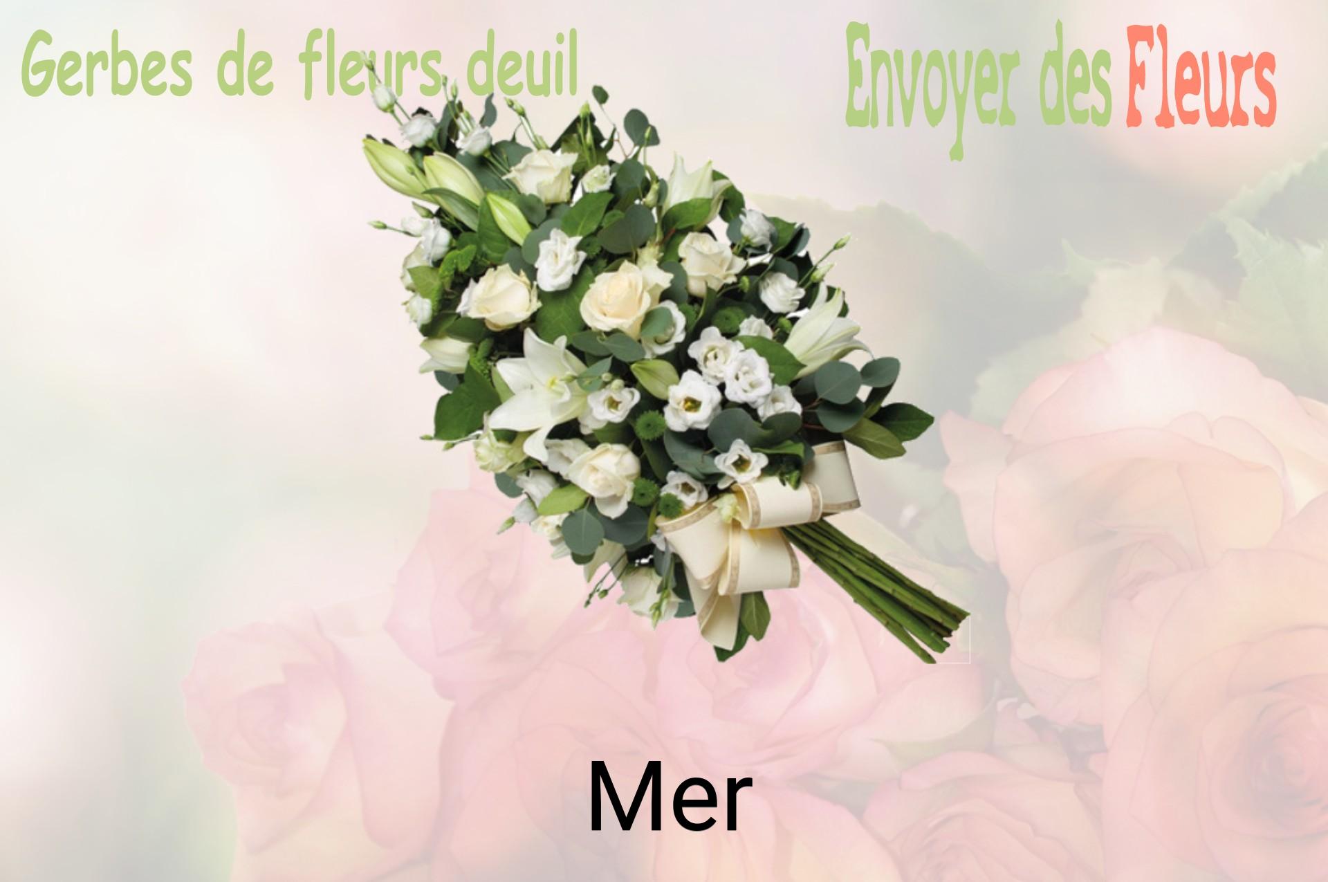 Gerbe de fleurs de deuil livrée à Mer
